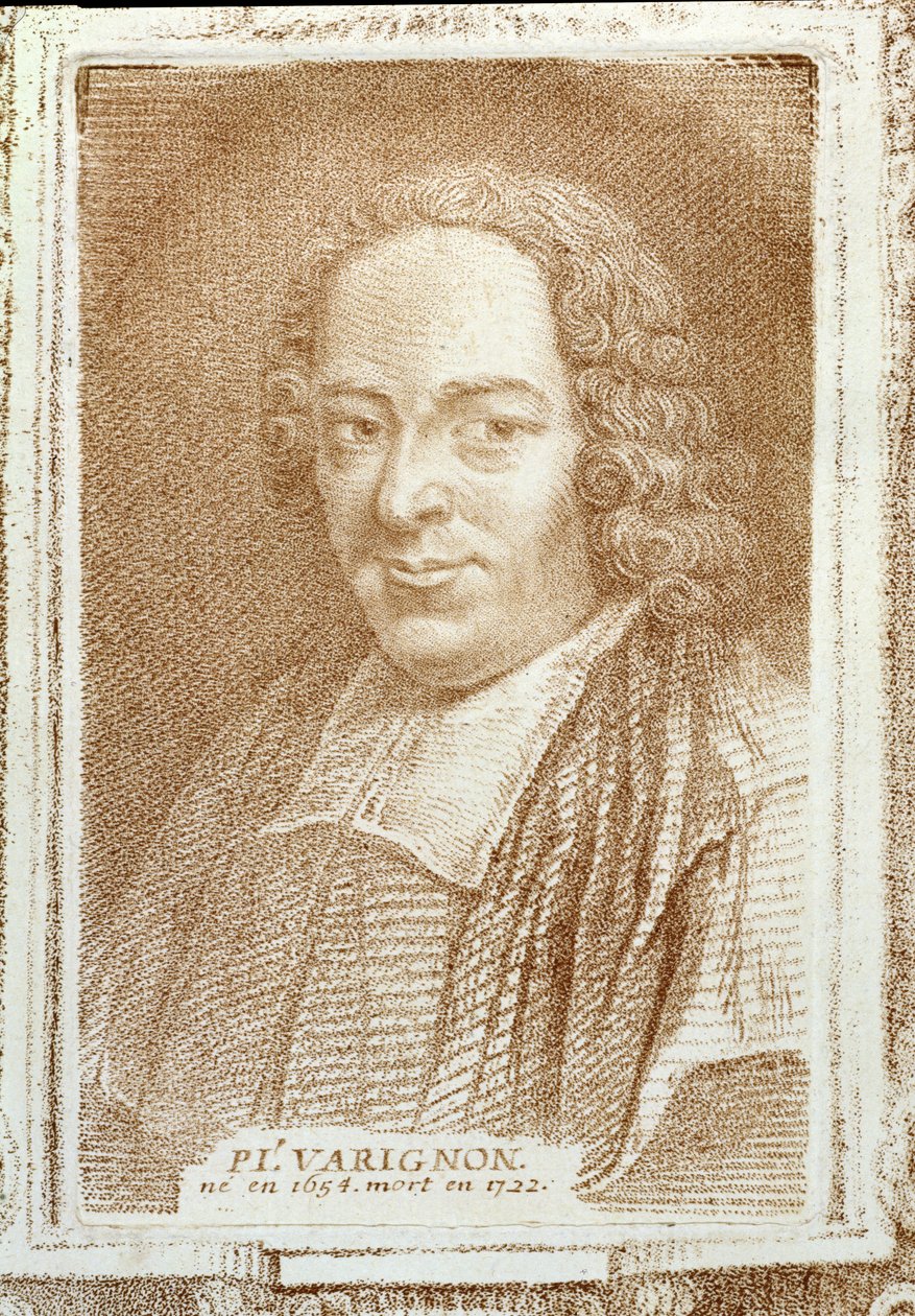 Portrett av Pierre L. Varignon (1654-1722) fra Histoire des Mathematiciens av Alexandre Saverien, ca. 1766 av French School