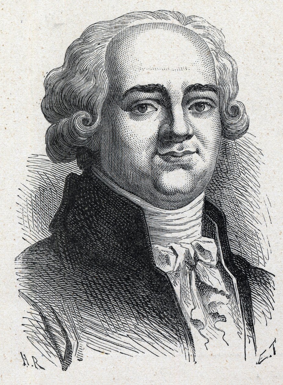 Portrait of Pierre Louis Manuel, French politician (1751-1793) depute of the Seine at the National Convention. Engraving from 1889. Private collection. av French School