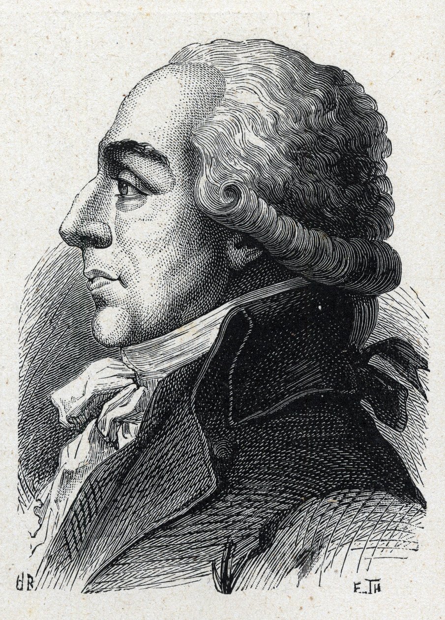 Portrett av Pierre Louis Roederer (1754-1835) fransk advokat og politiker. Gravering fra 1889. Privat samling. av French School