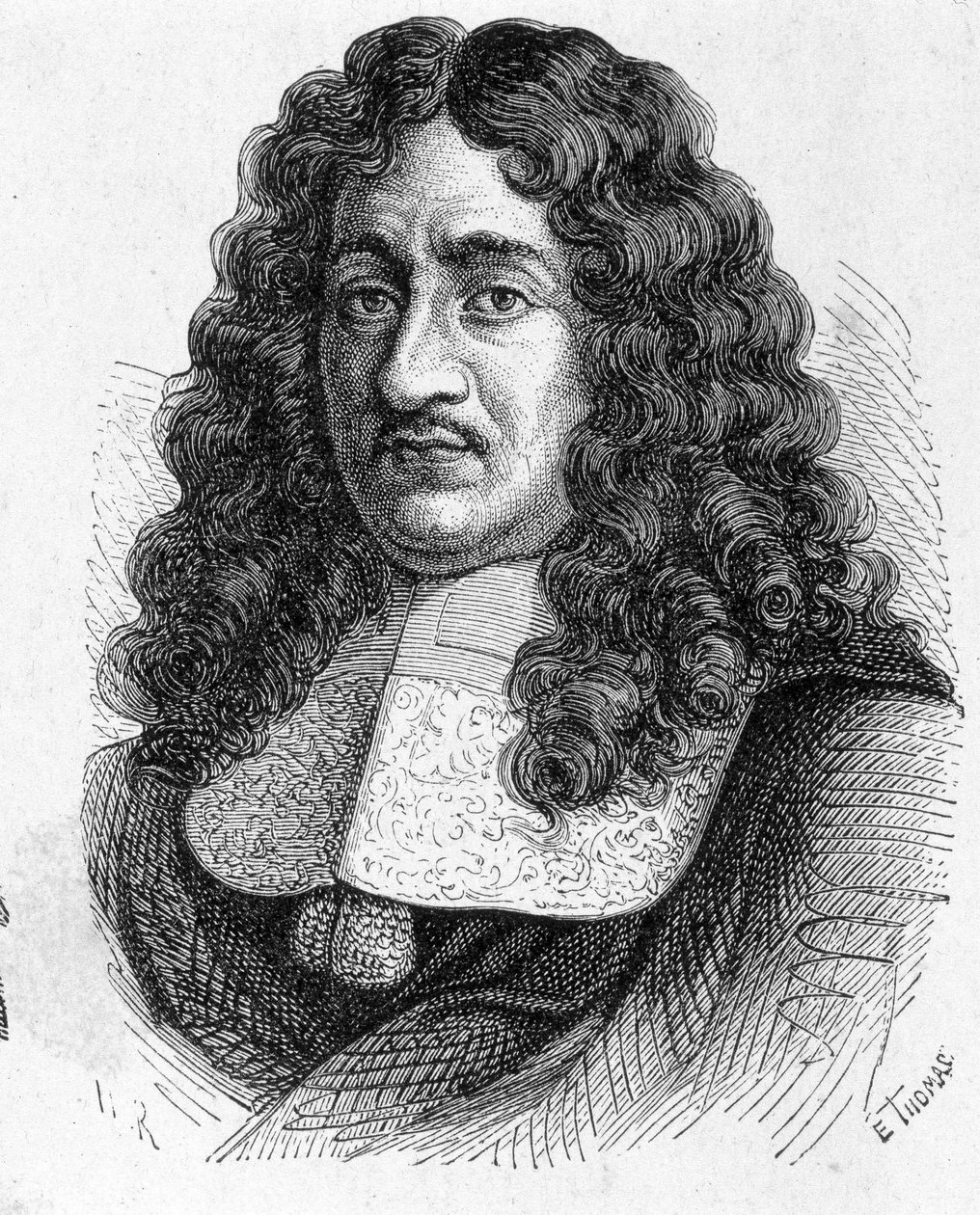 Portrett av Pierre Paul de Riquet (1604 - 1680), fransk ingeniør som bygde canal du midi - i "Album de la Science; berømte vitenskapsmenn; Store funn""" 1896. av French School