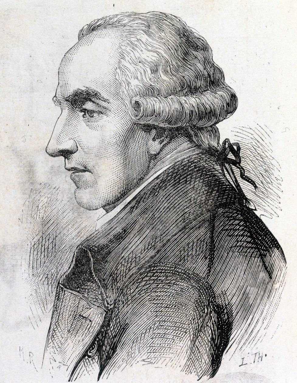 Portrett av Pierre Simon de Laplace (1747 - 1827), fransk astronom, matematiker og fysiker - i "Album de la Science; berømte vitenskapsmenn; Store funn""" 1896. av French School