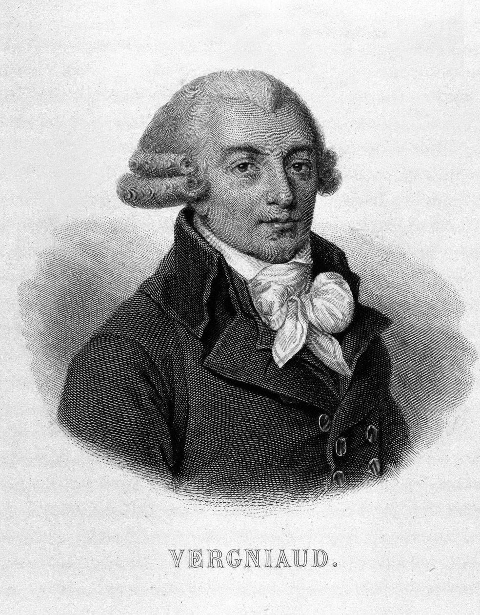 Portrett av Pierre Victurien Vergniaud (1753-1793), fransk politiker. - i "" Revolution francaise"" av Thiers av French School