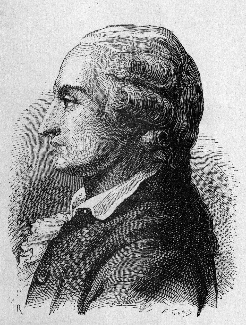Portrait of Pilâtre de Rozier (1756 - 1785), French physicist and aeronautic (first trip in a hot air balloon) - in “Album de la Science; illustrious scientists; Great discoveries””” 1896. av French School