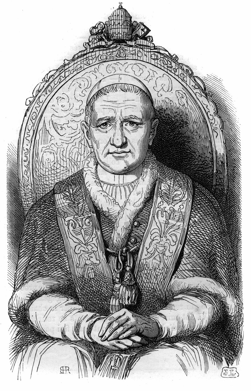 Portrett av pave Gregoire XVI (Bartolomeo Alberto Cappellari Pape under navnet Gregorius XVI eller Gregorio XVI av French School