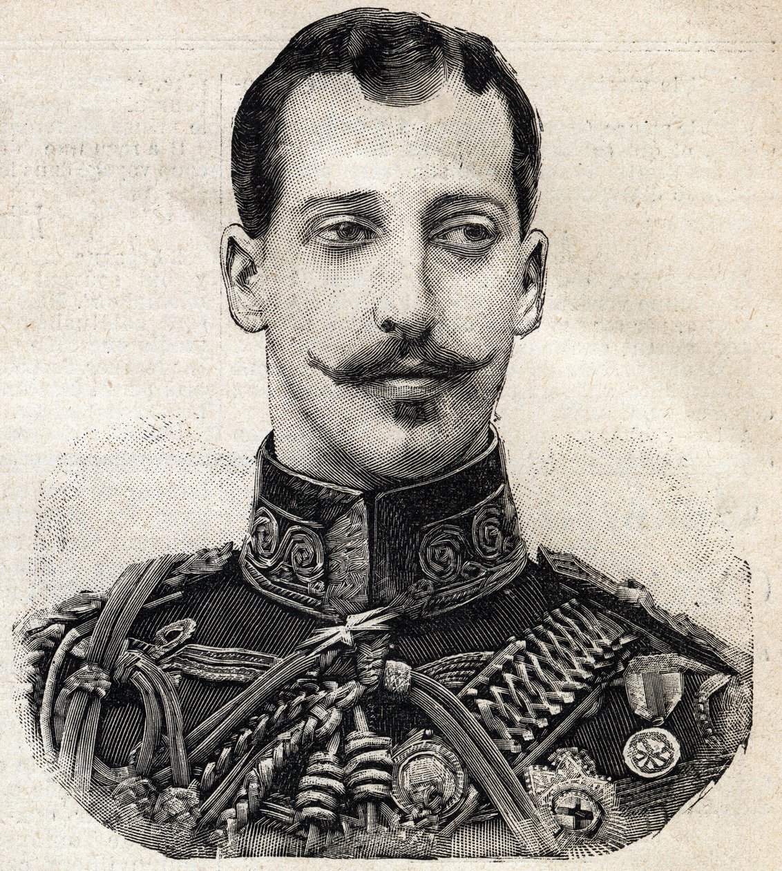 Portrett av prins Albert Victor (1864-1892), hertug av Clarence og Avondale, og barnebarn av dronning Victoria av England, fra den franske avisen Le Petit Parisien av French School