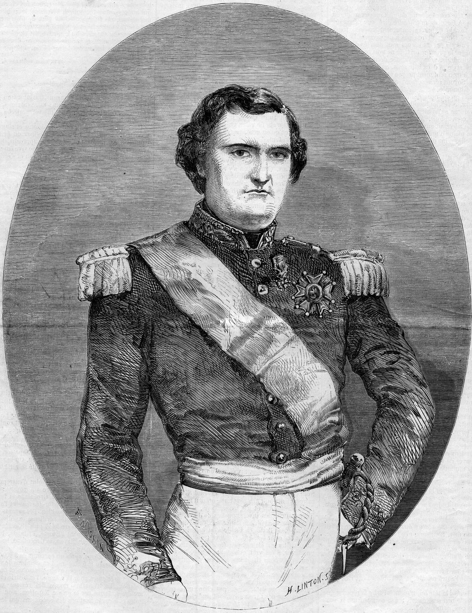 Portrait of Prince Napoleon Joseph Charles Paul Bonaparte (1822-1891). Engraving in “” Le Monde Illustré”” n°94 of 29 January 1859. av French School