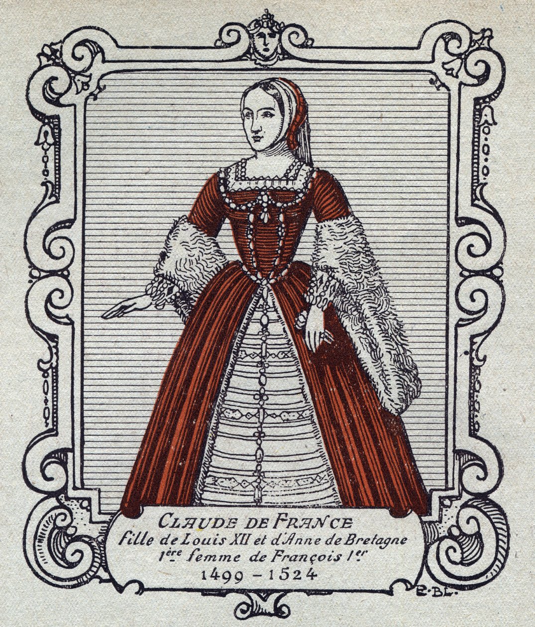Portrett av dronning Claude av Frankrike (1499–1524) av French School