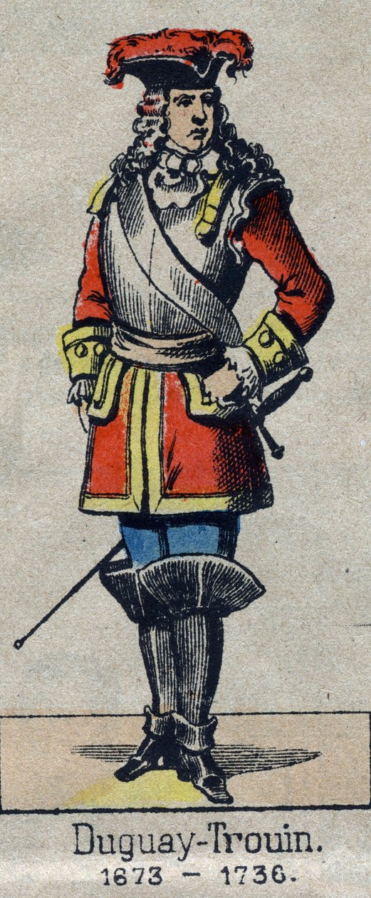 Portrett av Rene Duguay Trouin (Duguay-Trouin) (Rene Trouin du Gue dit) (1673-1736) fransk sjømann. Bilde av Epinal fra slutten av 1800-tallet. av French School
