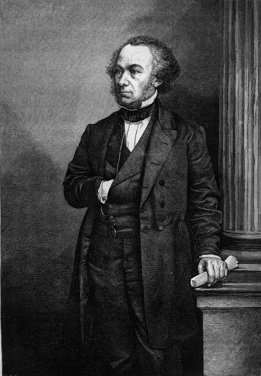 Portrett av Richard Cobden (1804-1865), engelsk industrimann og politiker. Gravering i "" Le Magasin Picturesque"" av French School