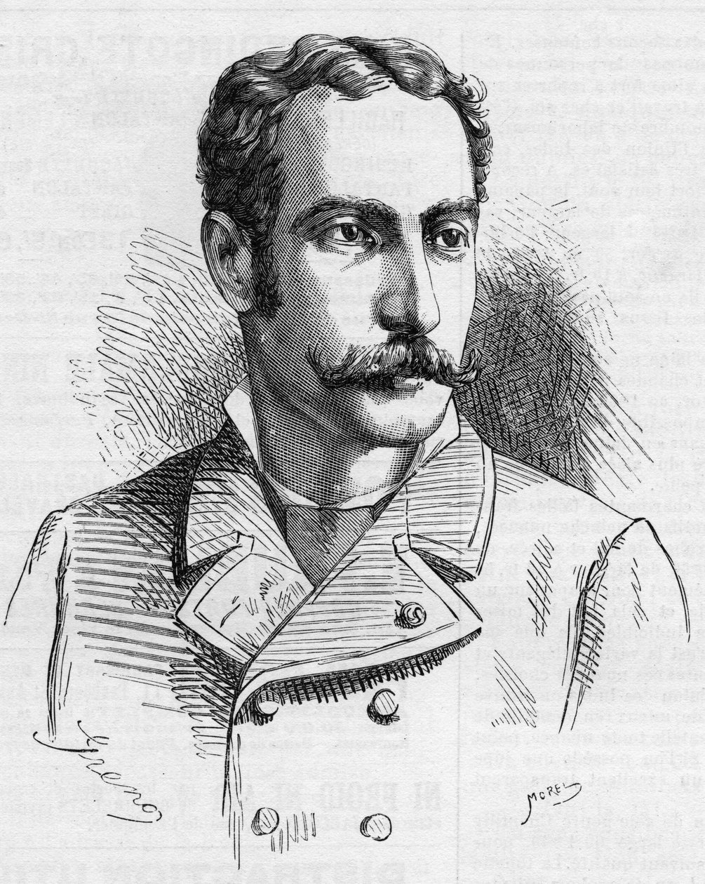 Portrait of Robert Ivens (1850-1898) Portuguese explorer, In “” The Illustrous World” av French School
