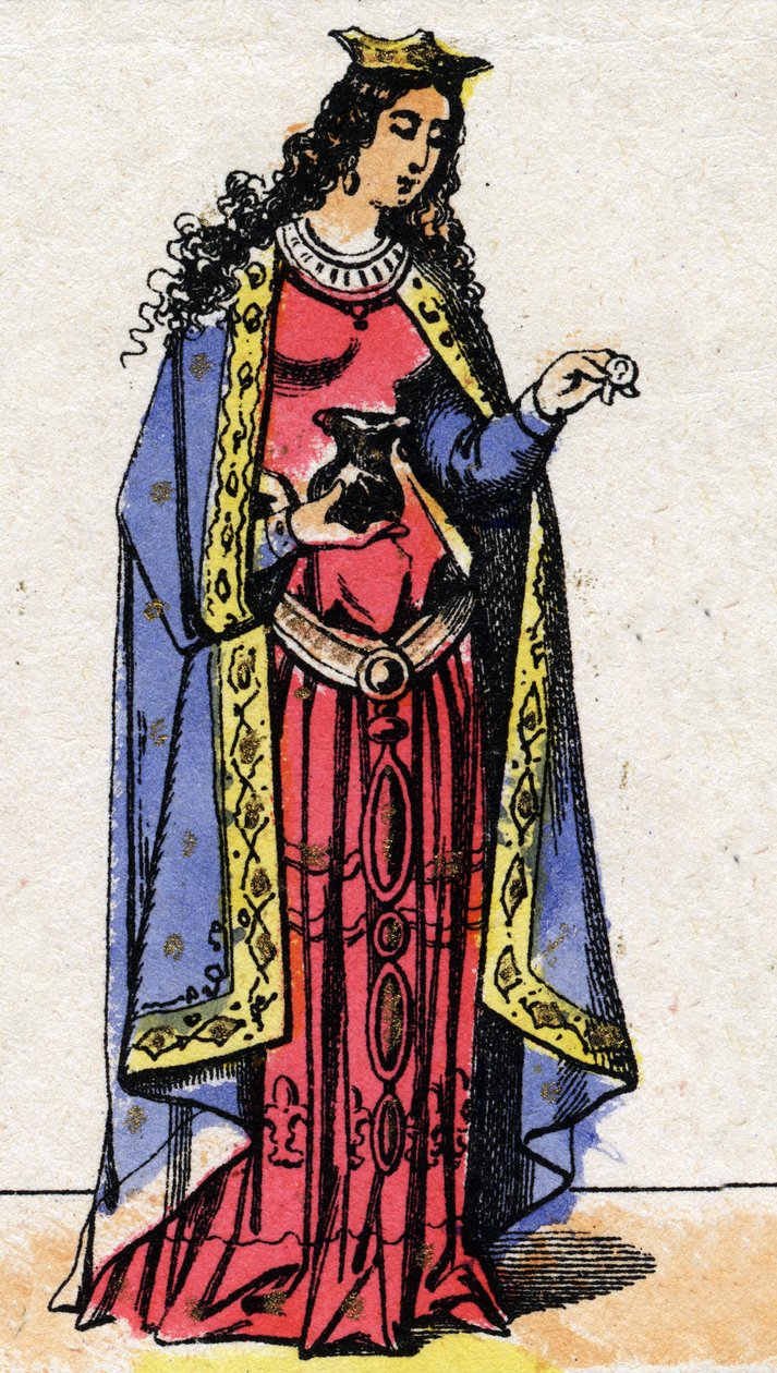 Portrett av SAINT BATHILDE Dronning av Frankrike (død 680) kone til Clovis II. av French School