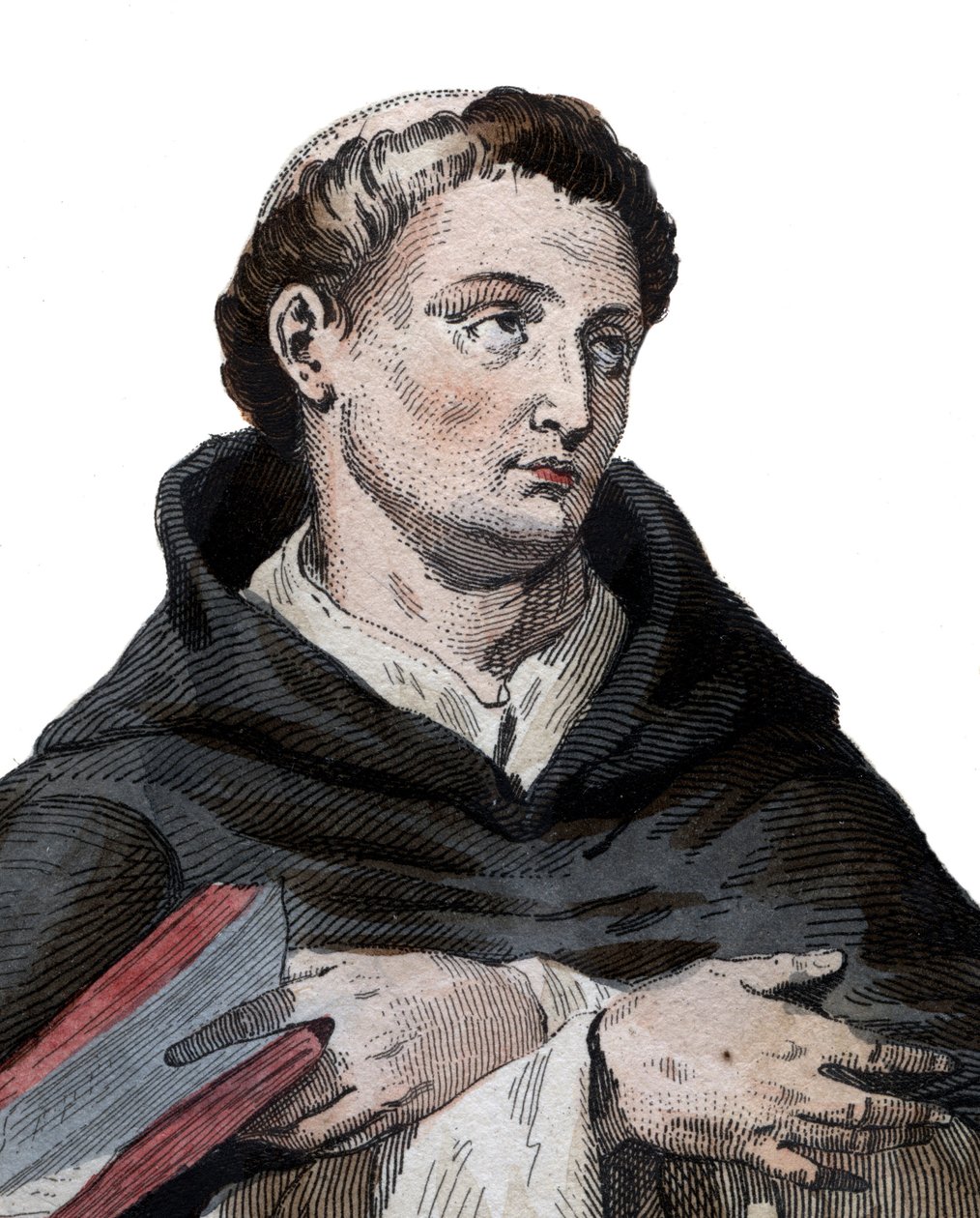 Portrait of Saint Bernard de Clairvaux (San Bernardo di Chiaravalle) (1090-1153), French abbot and builder of the reforming Cistercian order. illustration from “” Le Plutarque Français”” by Edmond Mennechet av French School