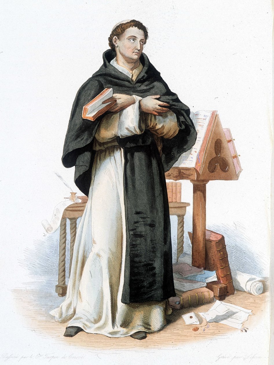 Portrett av Saint Bernard av Clairvaux (San Bernardo di Chiaravalle) (1090 - 1153) - i "" Le Plutarque francais"", red. Mennechet av French School