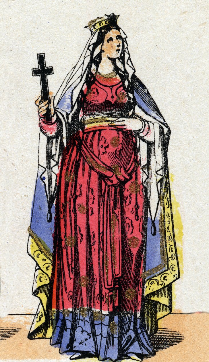 Portrett av Saint Clotilde, dronningen av frankene (v. 475-545), kone til Clovis I. av French School