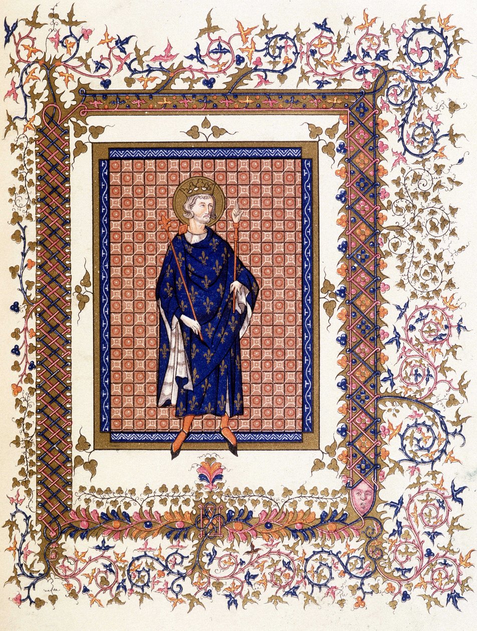 Portrett av Saint Louis - fra 1500-tallet i miniatyr av French School