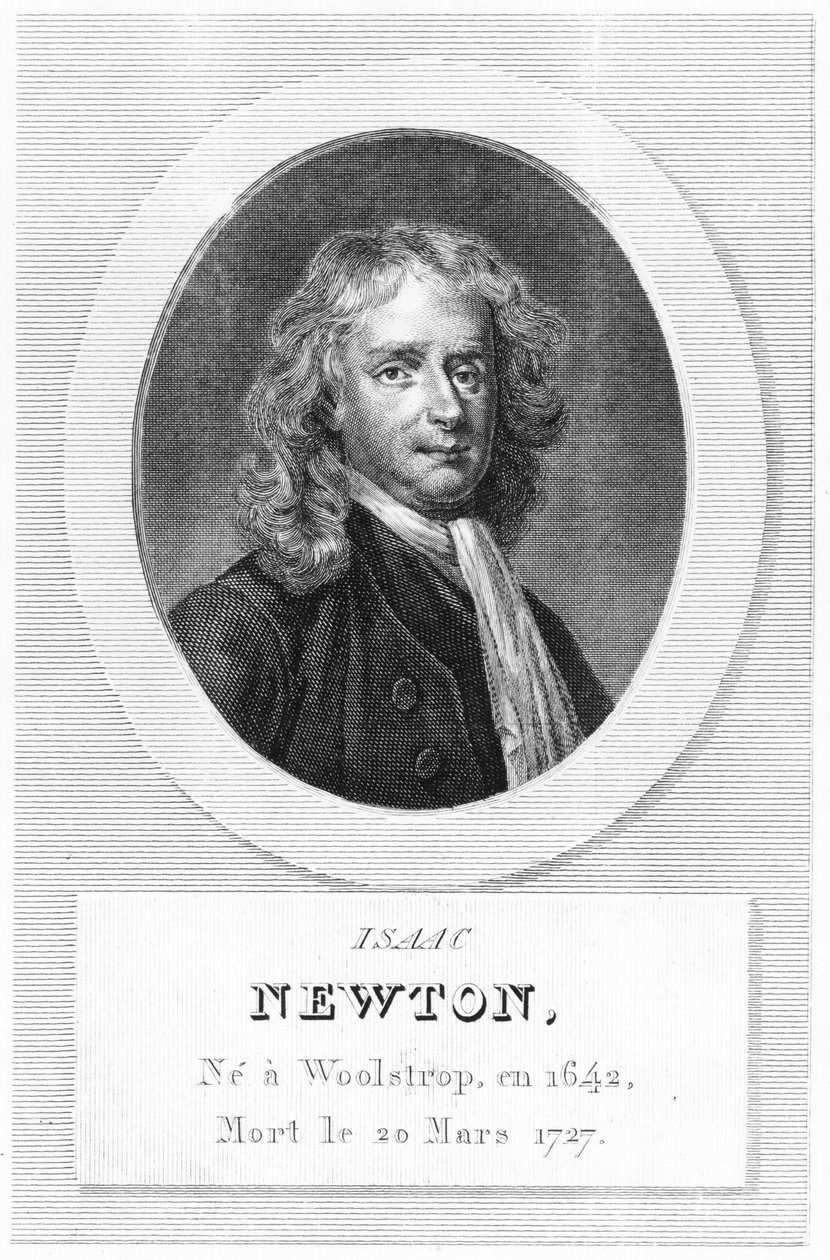 Portrett av Sir Isaac Newton (1642-1727) av French School