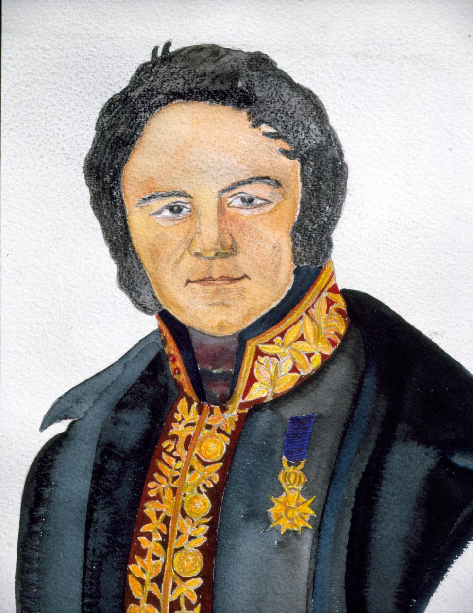 Portrett av Stendhal i konsuldrakt - maleri av S.Valérie av French School