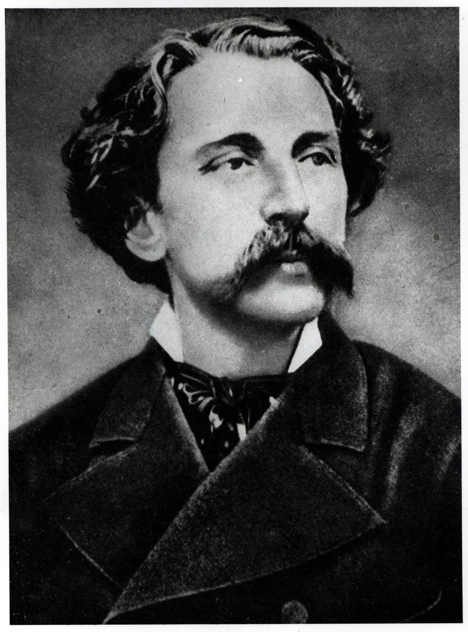Portrett av Stephane Mallarme (1842-98), ca. 1873 av French School