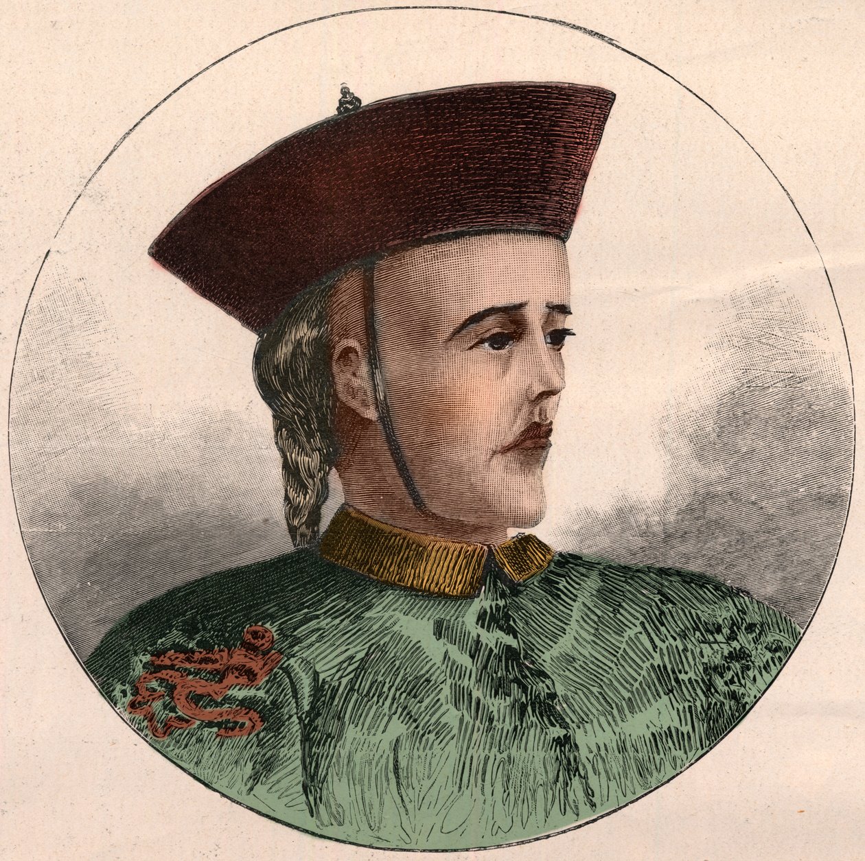 Portrett av Guangxu, keiser av Kina (1871-1908). av French School