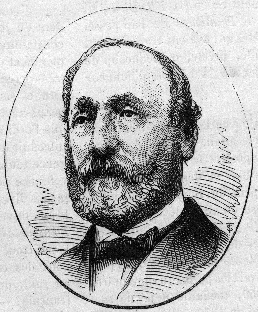 Portrett av Theodore Ballu (1817-1885), fransk arkitekt. Gravering i "" Le Monde Illustré"" nr. 890 av 2. mai 1874. av French School