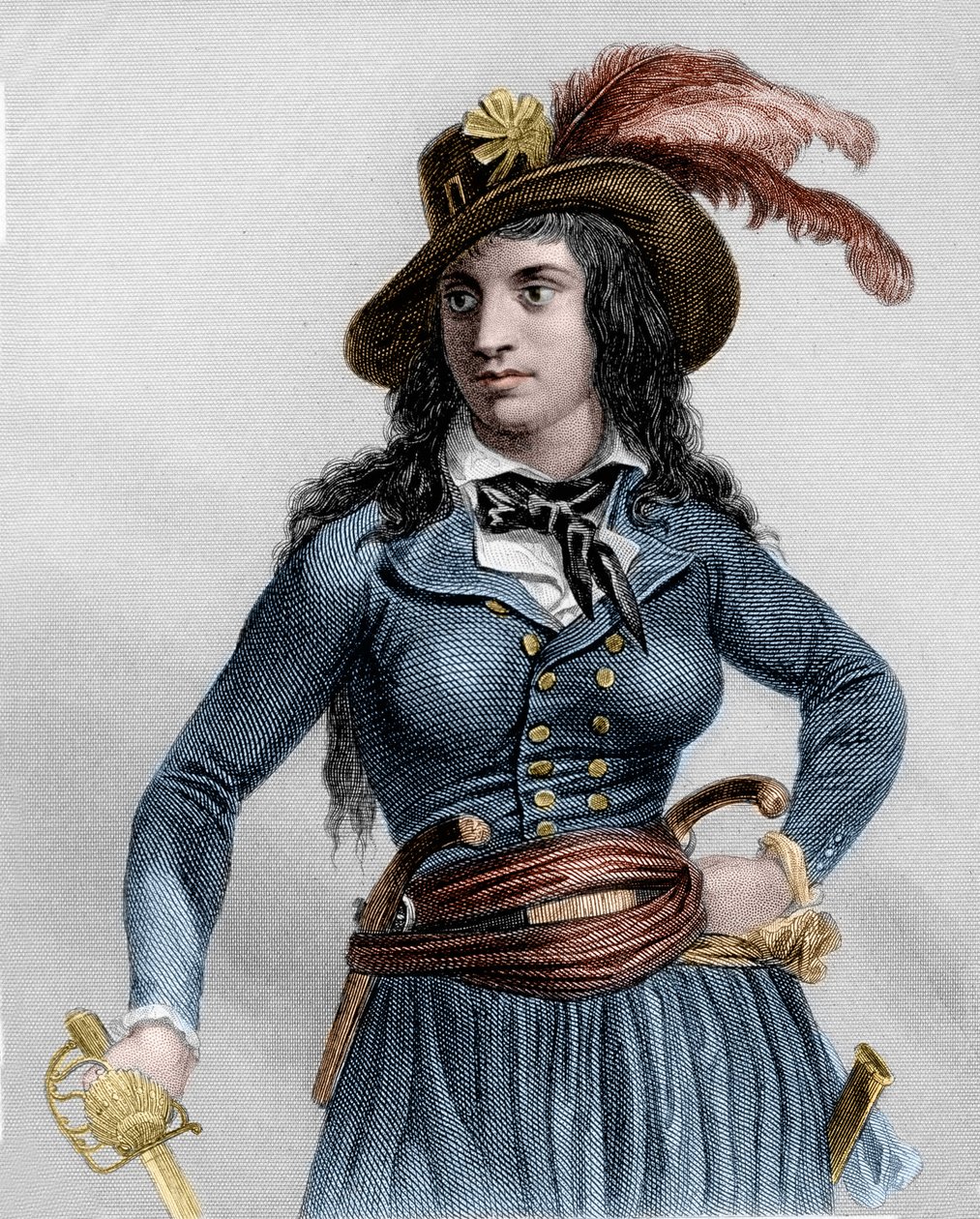 Portrett av Theroigne de Mericourt (1762-1817), fransk revolusjonær. av French School