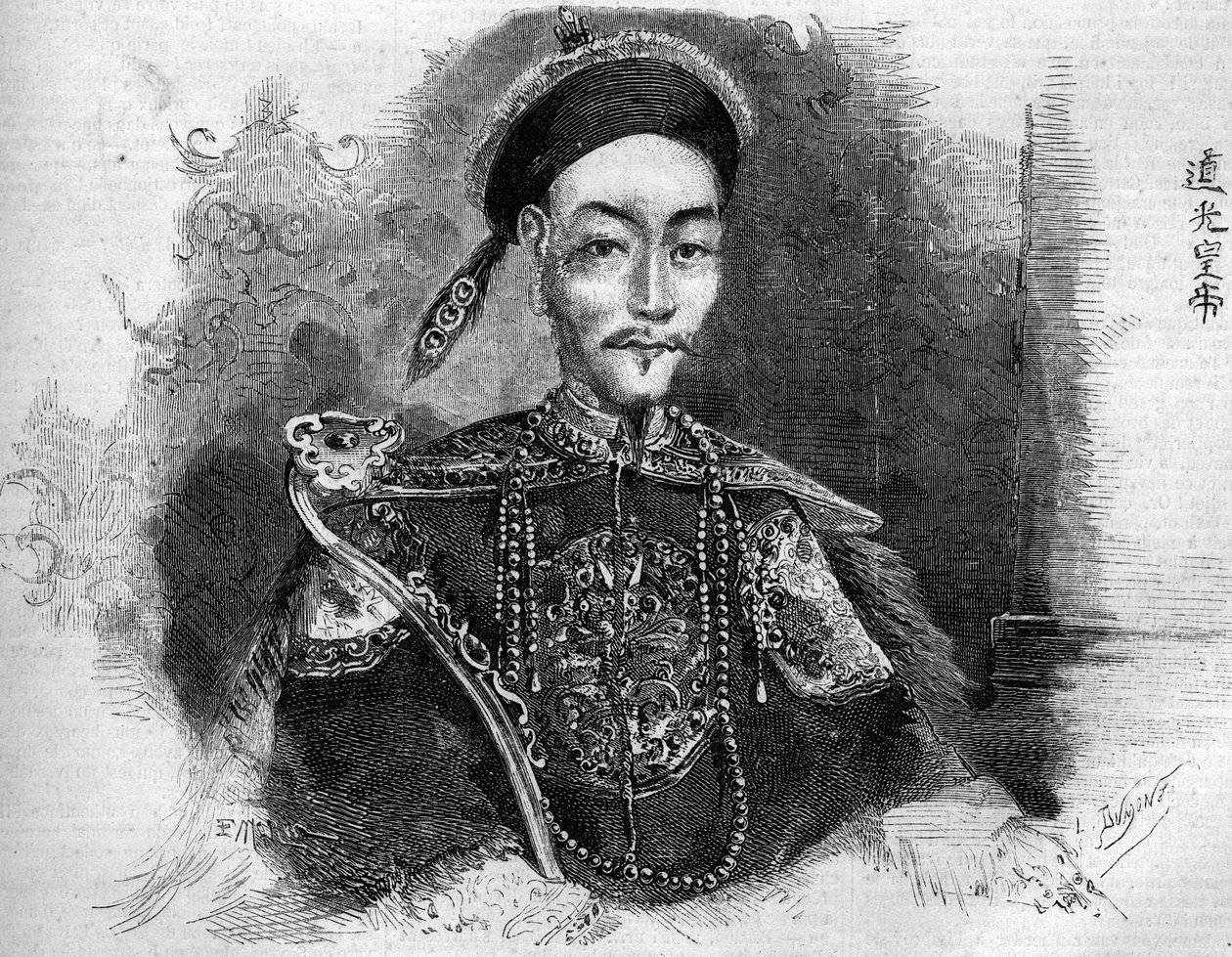 Portrett av Toa Kwang (Toa-Kwang eller Daoguang) (1782-1850), keiser av Kina fra Qing-dynastiet. Gravering i "" Le Monde Illustré"" nr. 136 av 19. november 1859. av French School