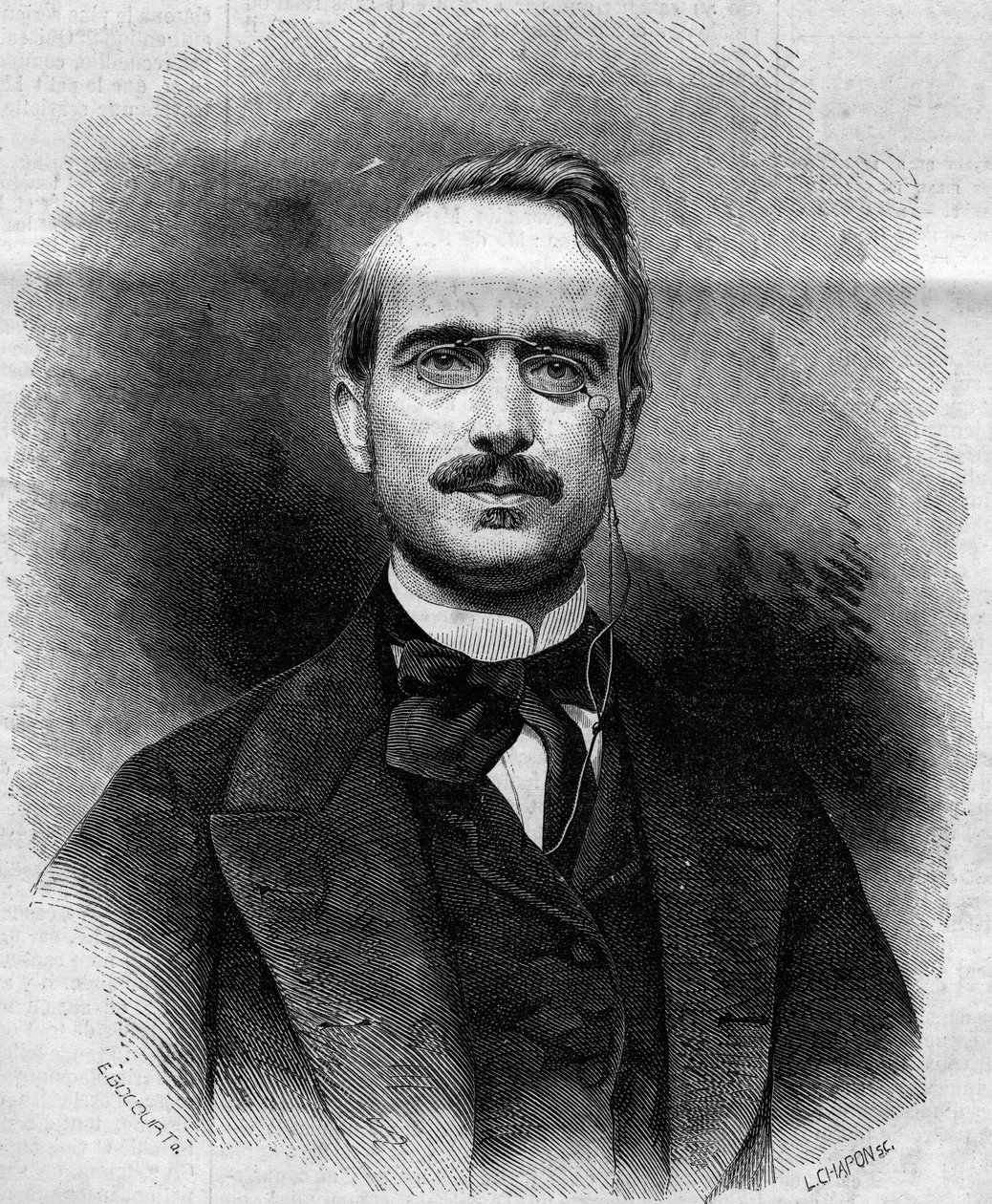 Portrett av Urbano (Urban), grev Rattazzi (1808-1873), italiensk politiker. Gravering i "" Le Monde Illustré"" nr. 258 av 22. mars 1862. av French School