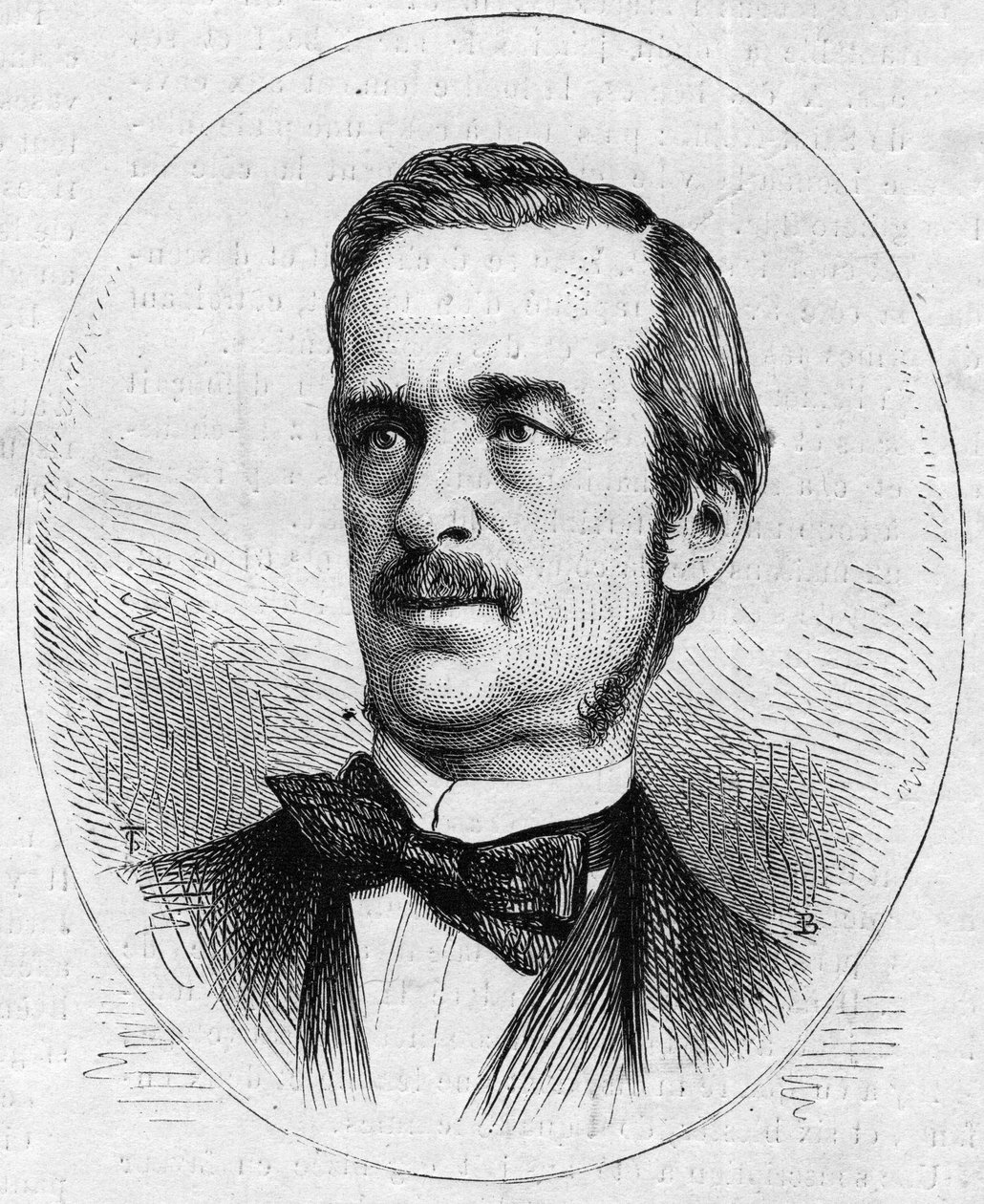 Portrait of Urbano (Urbano) Ratazzi (1808-1873), Italian politician. Engraving in “” Le Monde Illustré”” n°844 of 13 June 1873. av French School