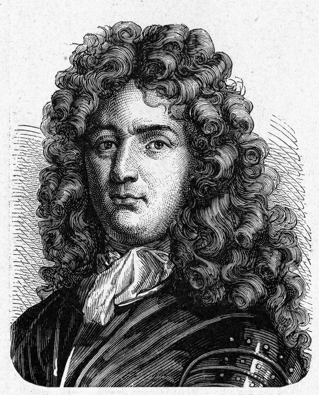 Portrait of Vauban (1633 - 1707). (Sébastien Le Prestre de Vauban) (Maréchal de France and military engineer) - in “” Album de la Science; illustrious scientists; Great discoveries””” 1896. av French School