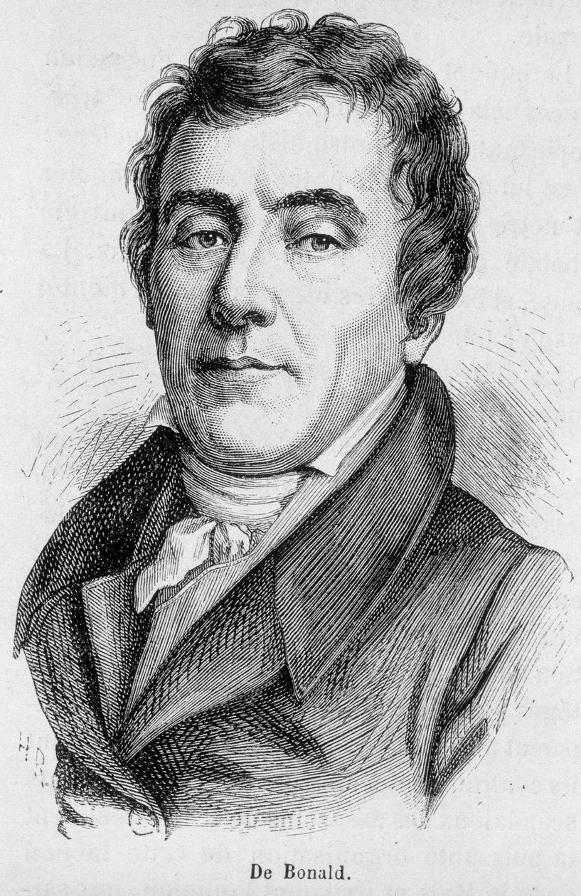 Portrett av Viscount Louis de Bonald (1754 - 1840), fransk politisk forfatter - i "L