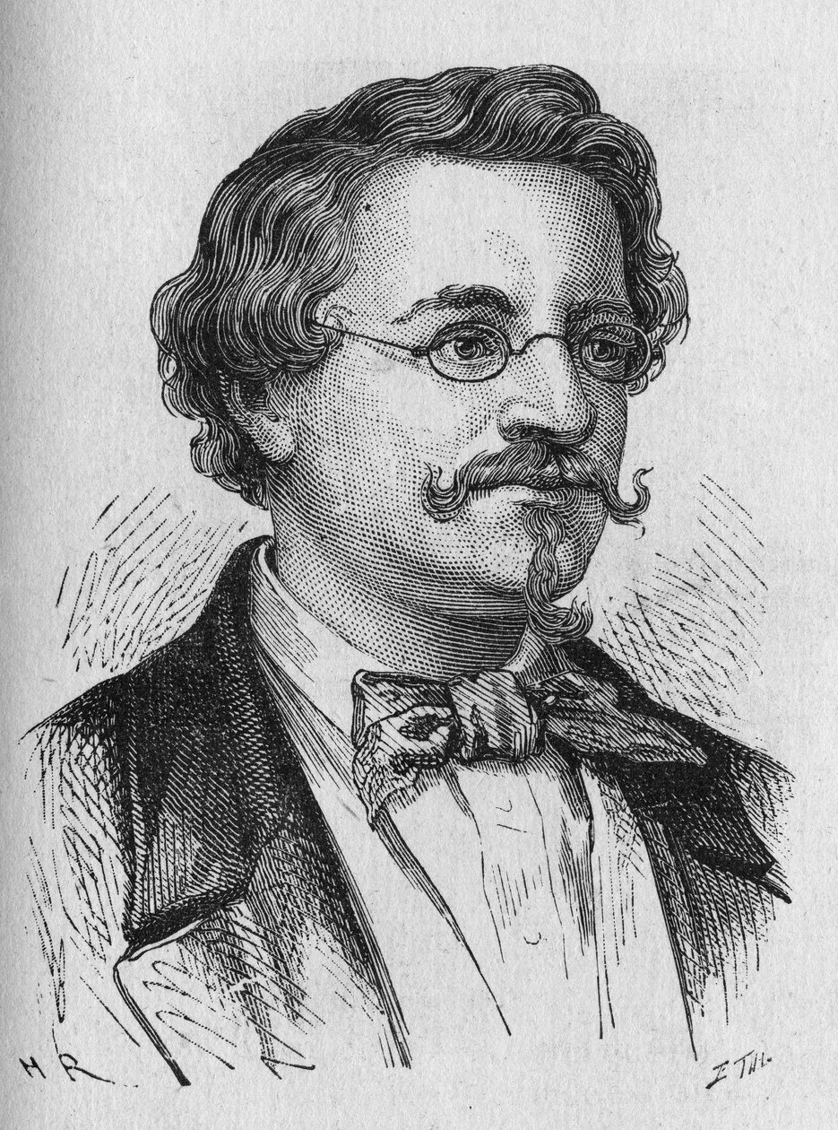 Portrett av Wilhem Hofmann, kjemiker - i "" Album of Science; berømte vitenskapsmenn; Store funn""" 1896. av French School