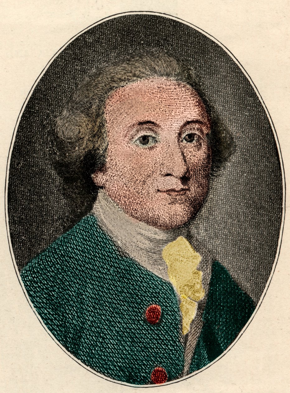Portrett av William Whitehead (engelsk poet) (1715-1785). av French School
