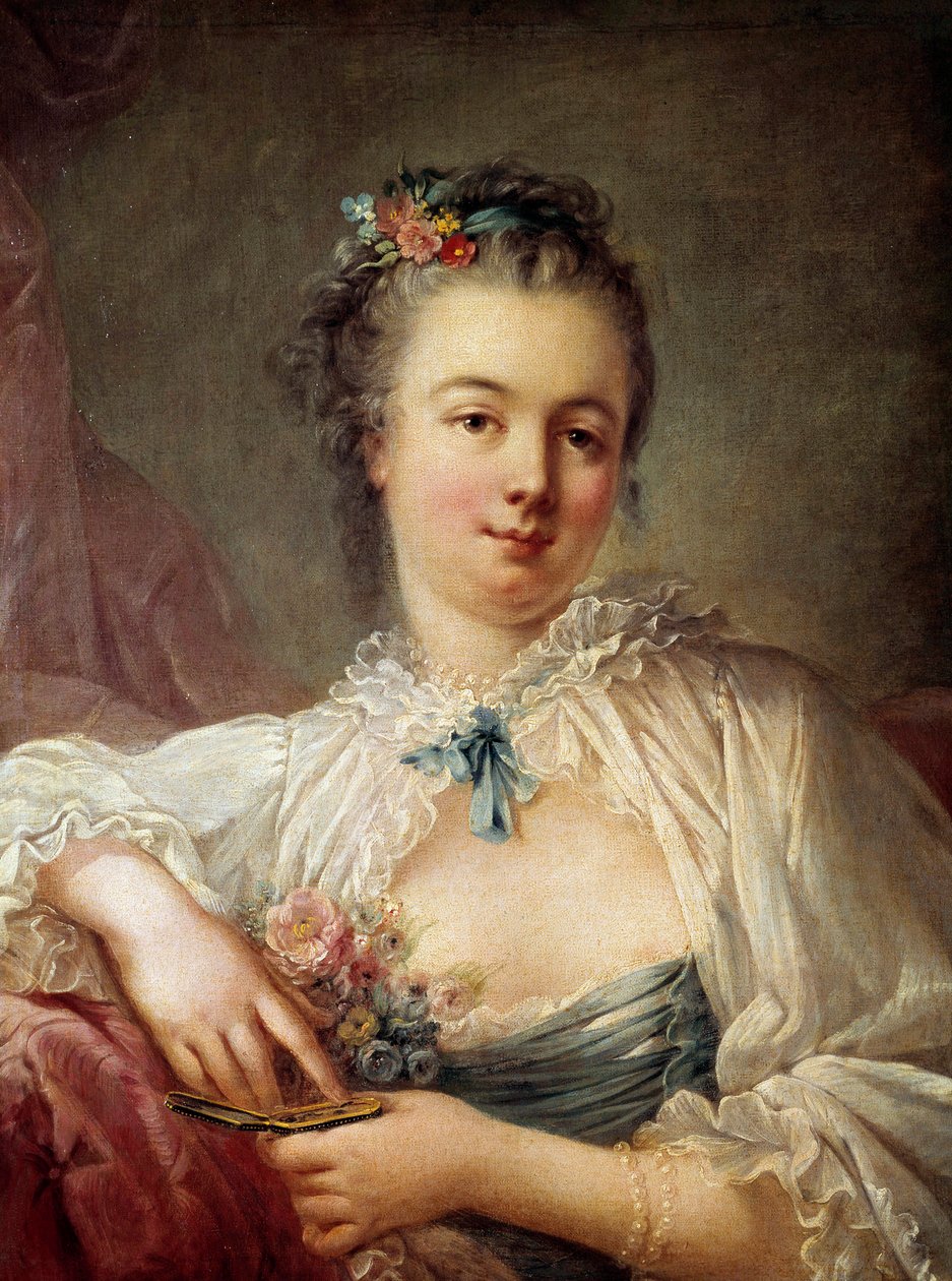 Portrett av en kvinne, maleri av den franske skolen på 1700-tallet, Paris, Musee Cognacq Jay av French School
