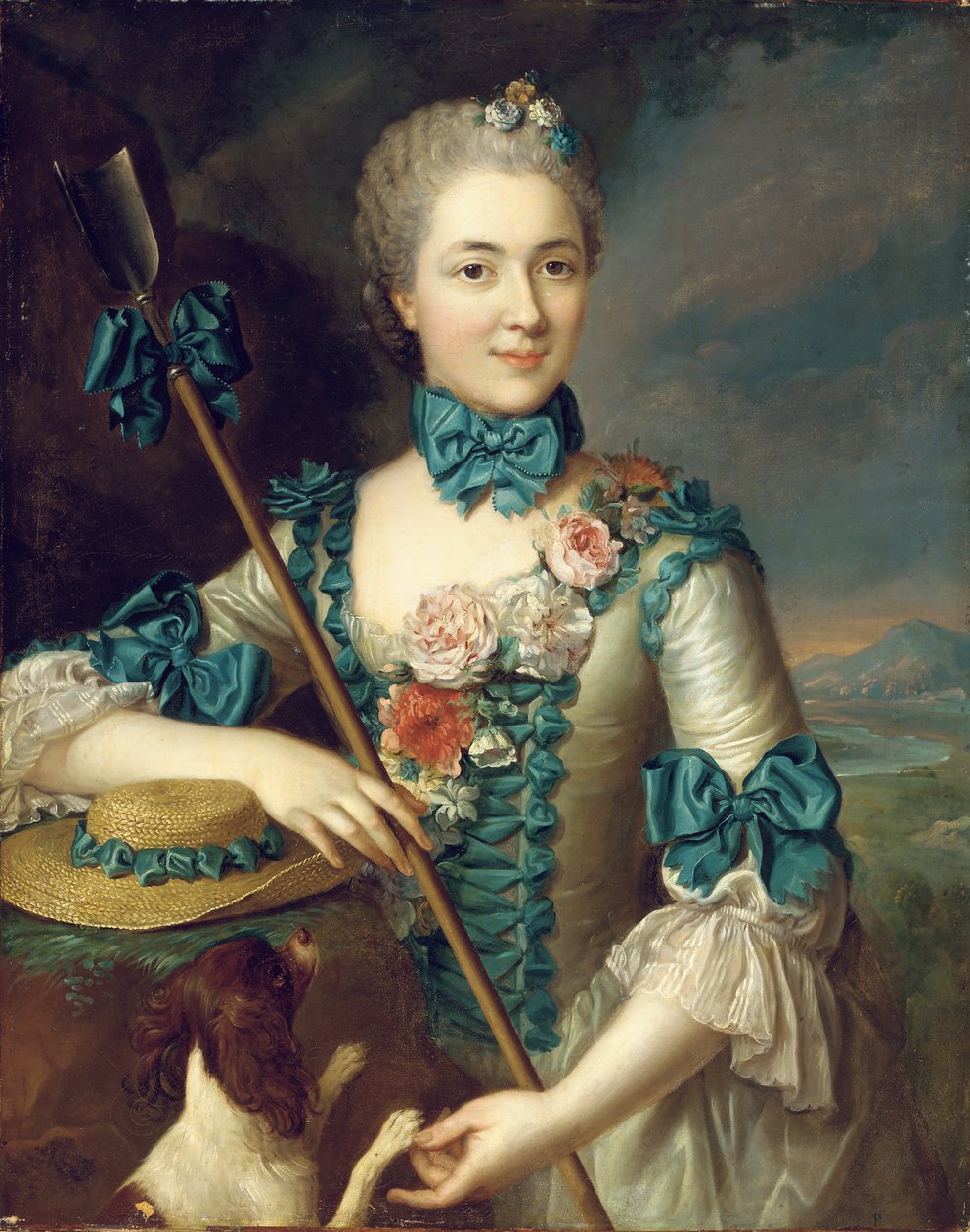 Portrett av en dame, sies å være Madame Louise Suzanne Edmee Martel som gjeterinne av French School