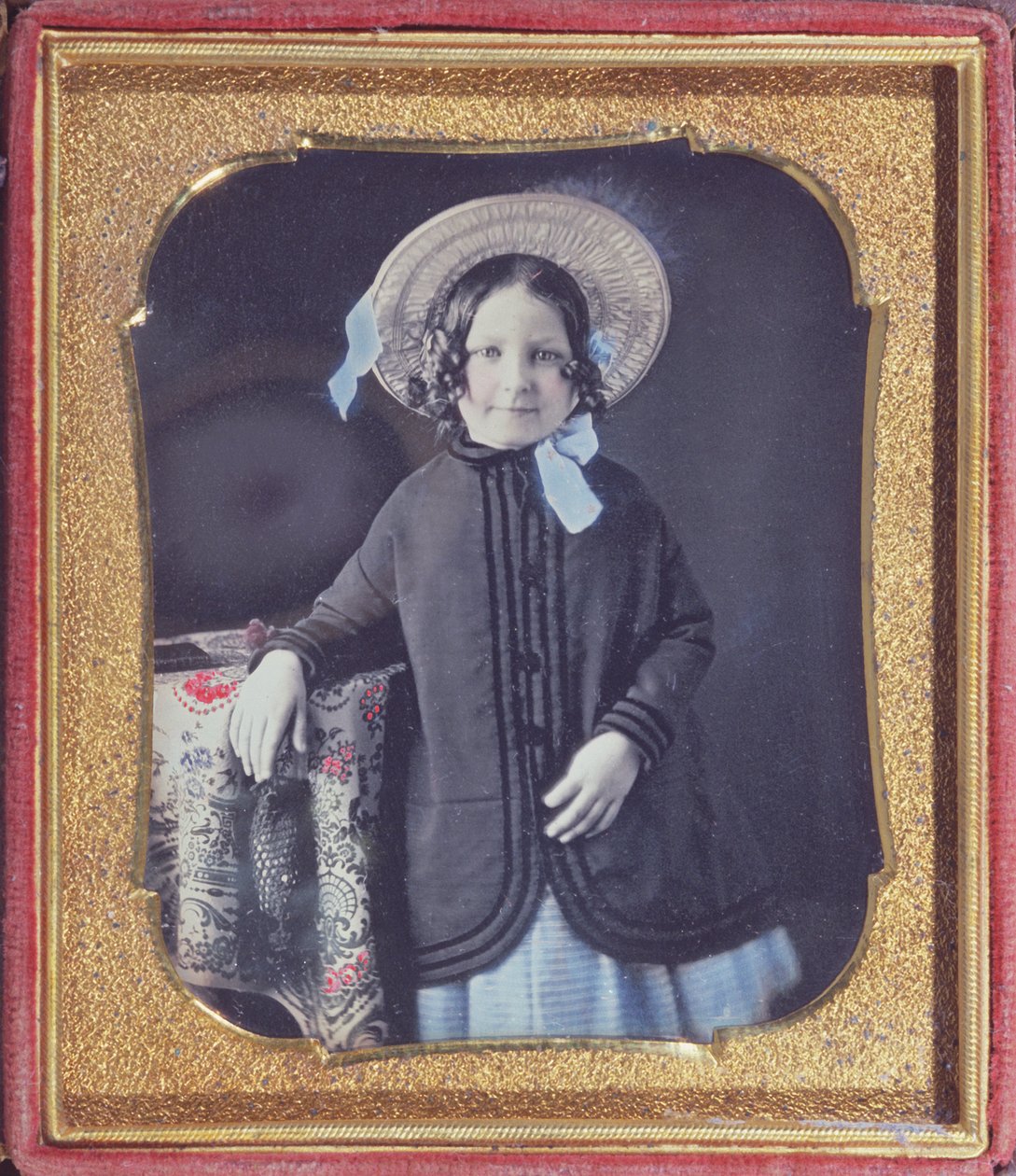 Portrett av en ung jente, ca. 1845-50 (farget daguerreotypi) av French School