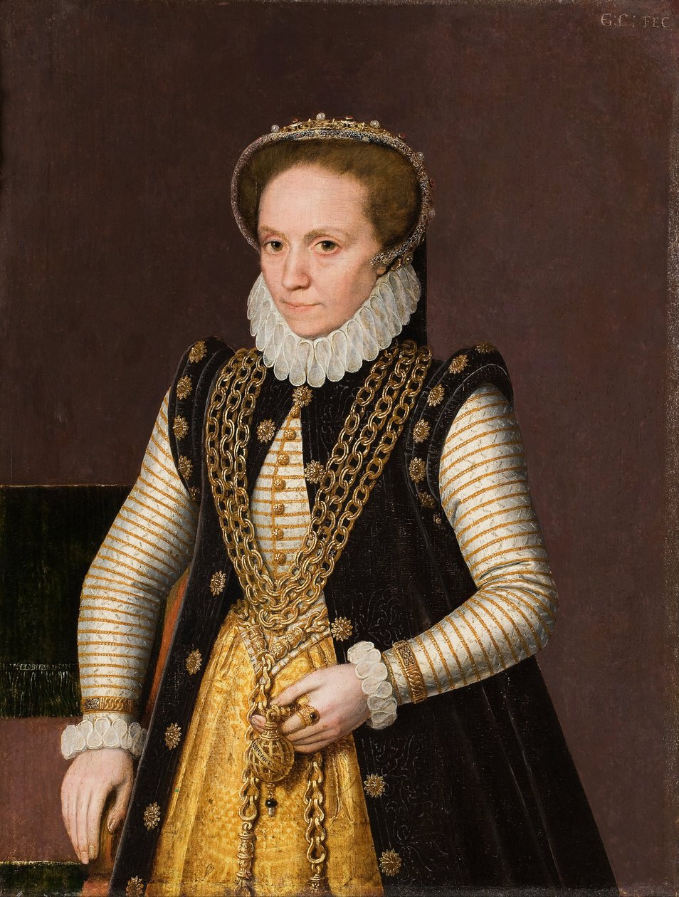 Portrett av en ukjent fransk adelsdame, 1560-9 av French School