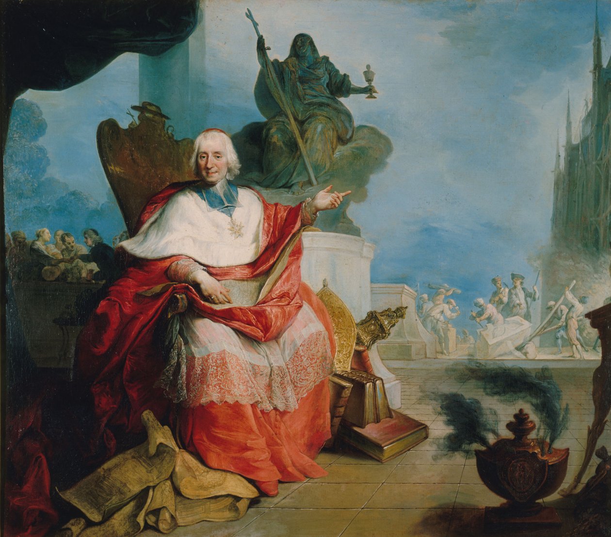 Portrett av kardinal Louis Antoine de Noailles (1651-1729), erkebiskop av Paris av French School