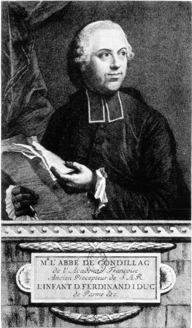 Portrett av Abbe Etienne Bonnot de Condillac (1715 - 1780) fransk filosof. av French School