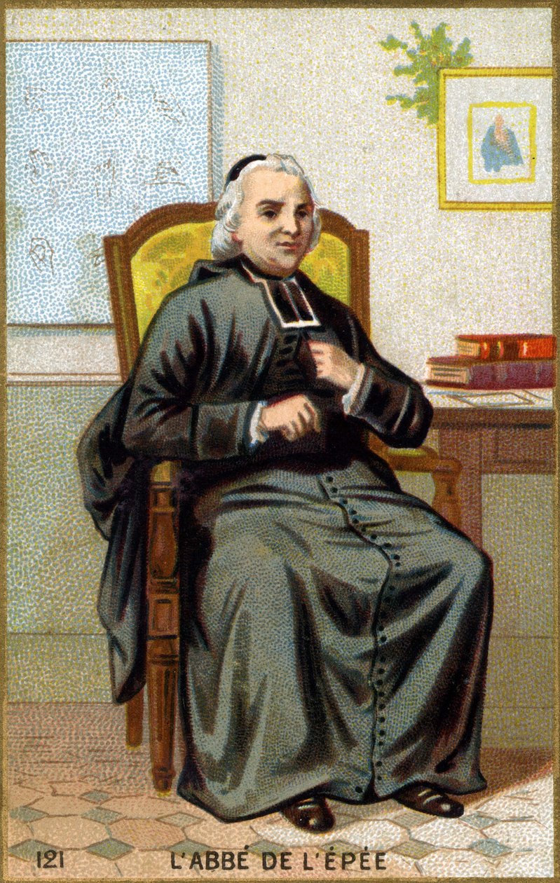 Portrett av sverdets abbed (1712-1789). Kromolitografi fra slutten av 1800-tallet. av French School