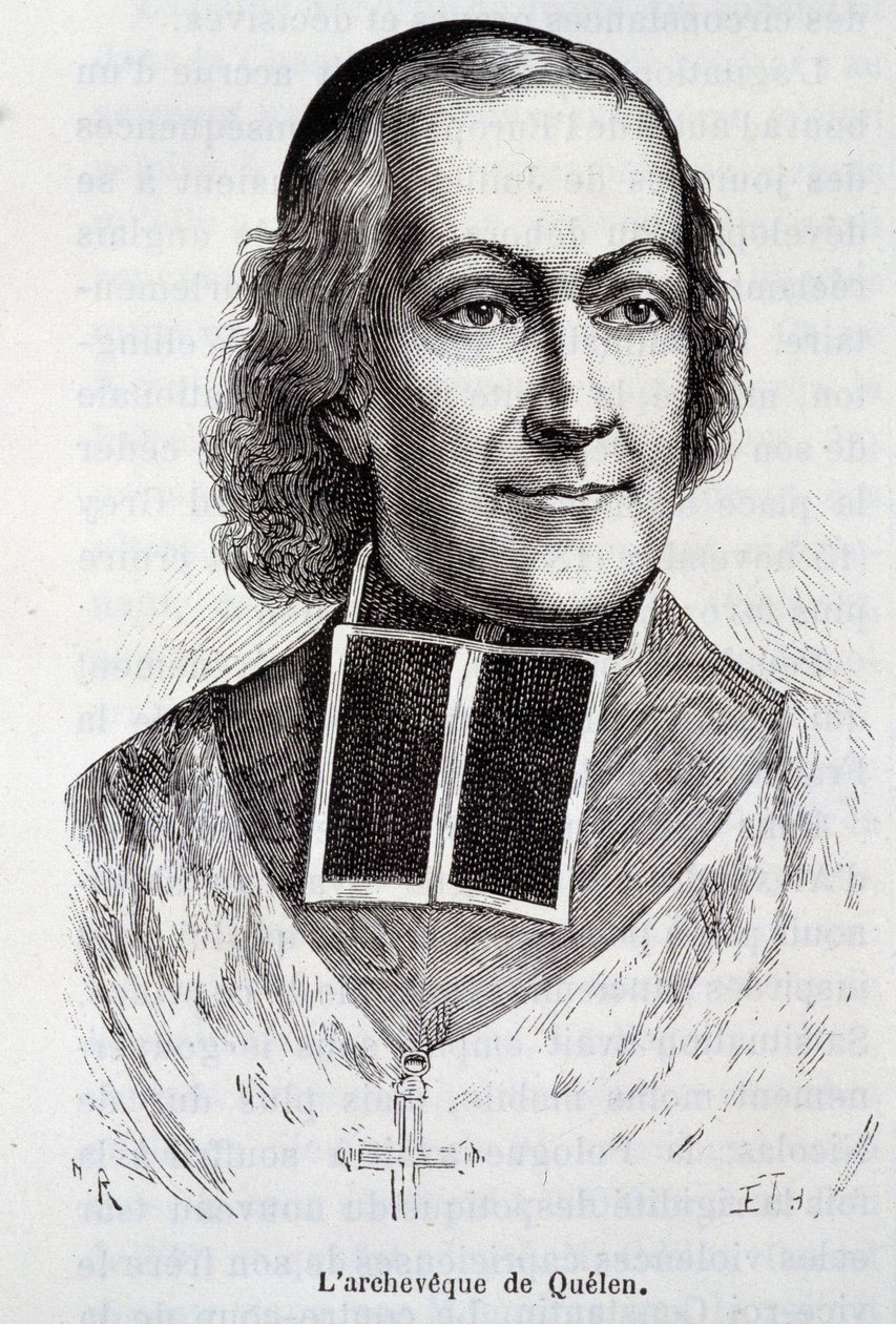 Portrett av erkebiskop Hyacinthe Louis de Quelen (1778 - 1839), prelat i "" L