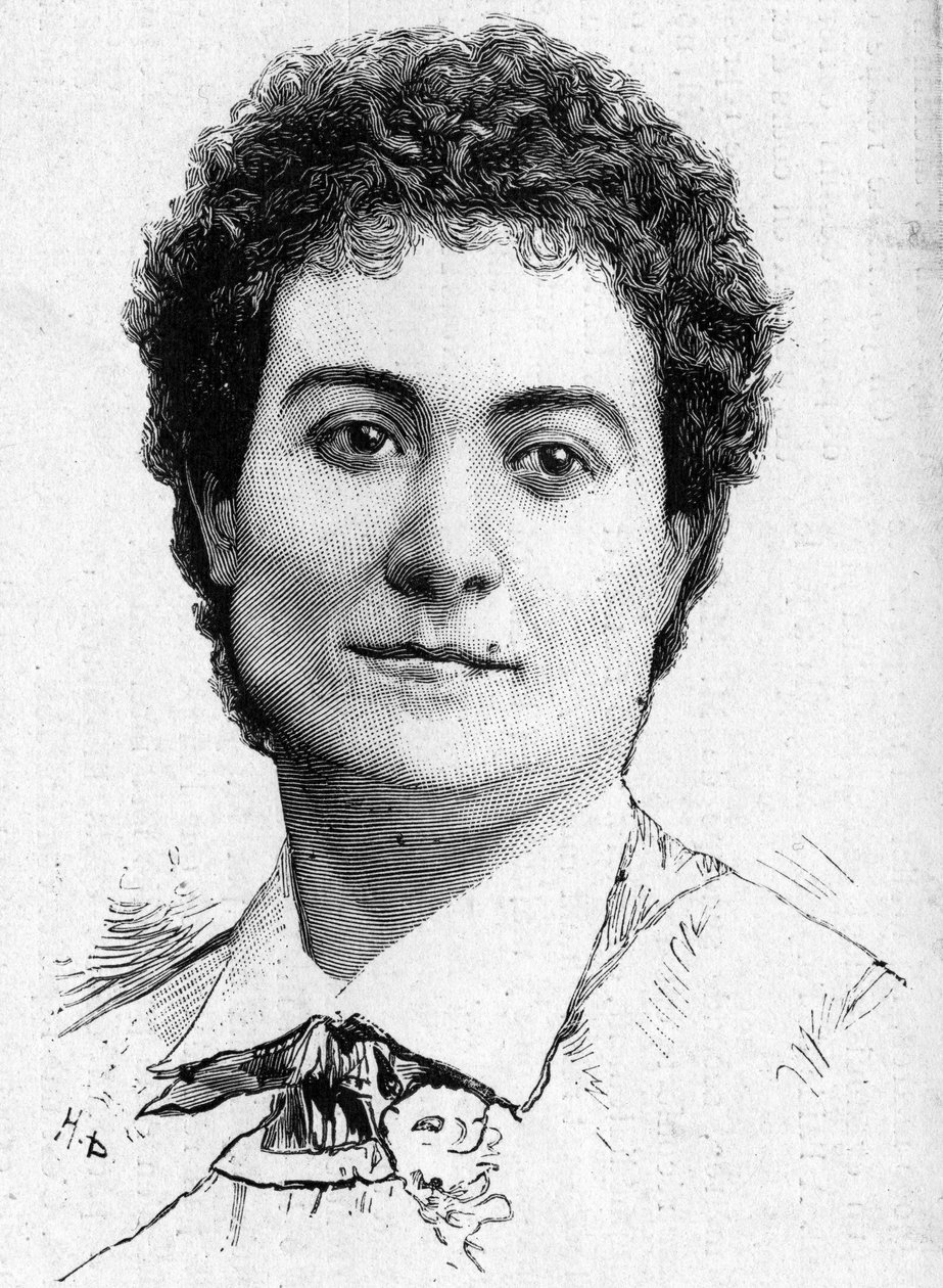 Portrett av Diva Mme Peschard døde i 1887. av French School