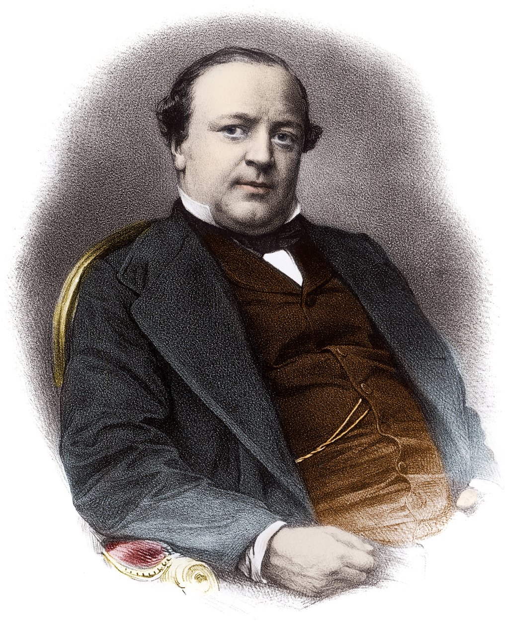 Portrett av den franske advokaten Charles Alexandre Lachaud (1818-1882) - Gravering av 1800-tallets privatsamling av French School