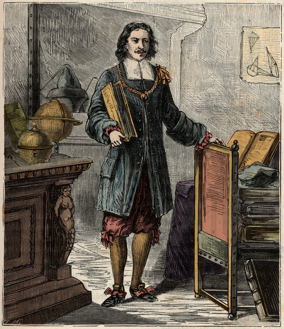 Portrait of the German engineer and physicist Otto von Guericke (1602-1686) - Portrait of Otto von Guericke (Otto de Guericke av French School