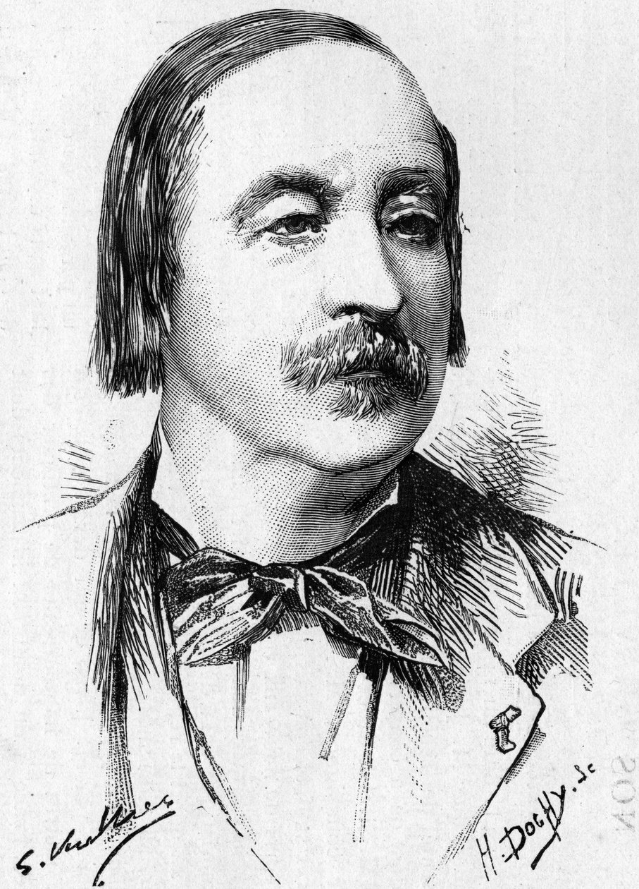 Portrett av den ærede franske Solfege-professoren Monsieur Felix Le Couppey (1811-1887). av French School
