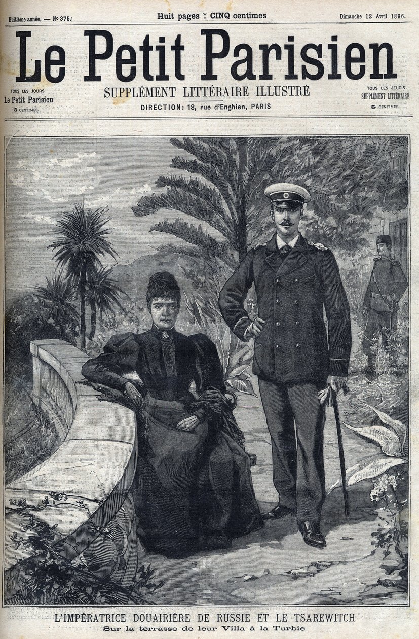 Portrait of the Impress Douairiere of Russia Maria Fedorovna (nee Dagmar of Denmark av French School