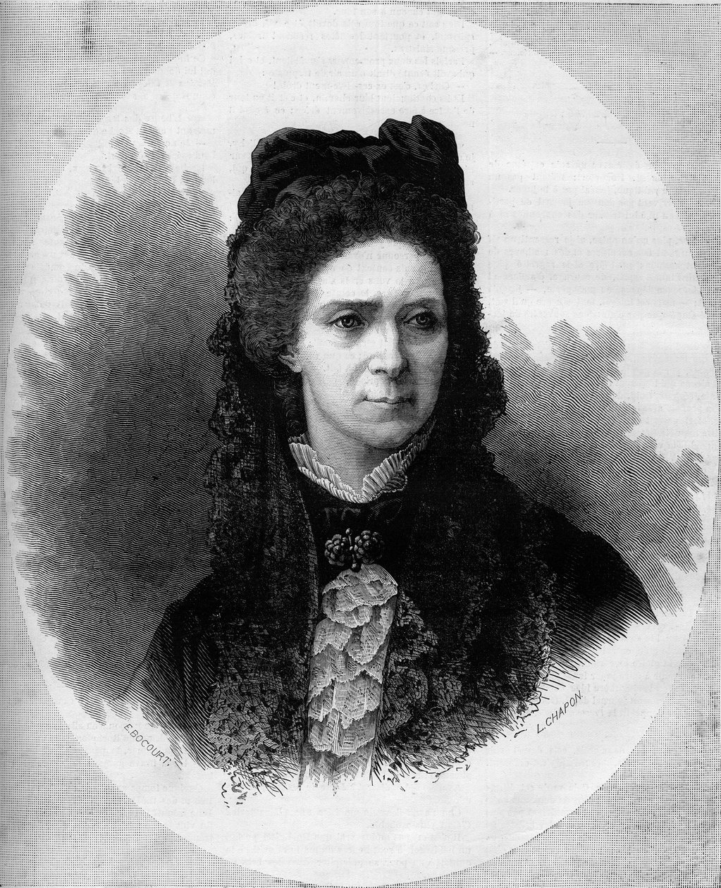 Portrett av den russiske imponen Maria Alexandrovna (1824-1880), født prinsesse Mary av Hessen og Rhinen (Maximilian Wilhelmine Marie). Gravering i "" Le Monde Illustré"" nr. 1211 av 12. juni 1880. av French School