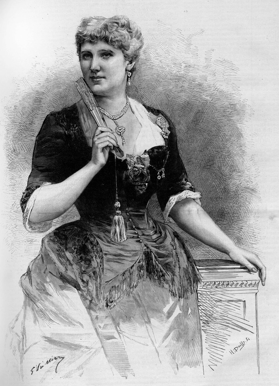 Portrait of the Swedish soprano Christine Nilsson (1843-1921), in the Illustrous World 1887. av French School