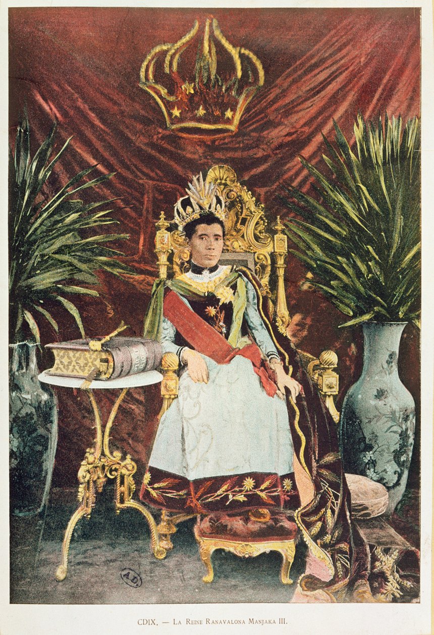 Portrett av den siste dronningen av Madagaskar, Ranavalona III (1862-1917), sent på 1800-tallet av French School