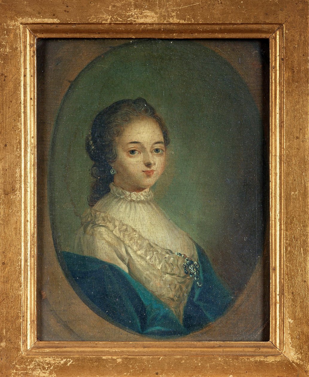 Portrett av forfatteren Madeleine de Scudery av French School