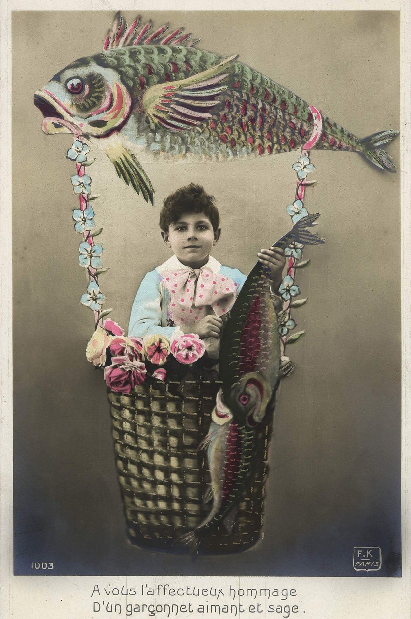 Postkort fra 1. april, tidlig på 1900-tallet av French School